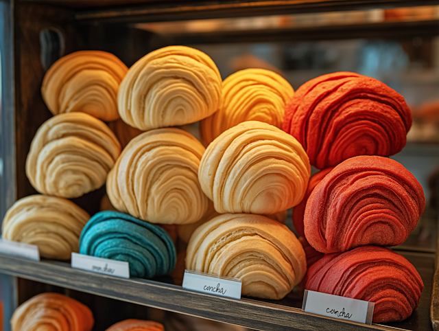 Colorful Mexican Conchas on Display