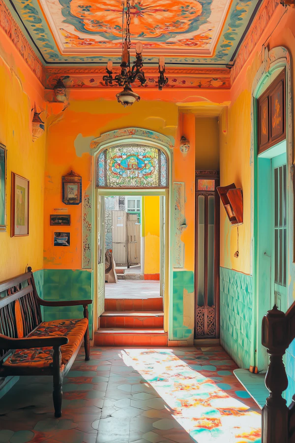 Vibrant Colorful Hallway
