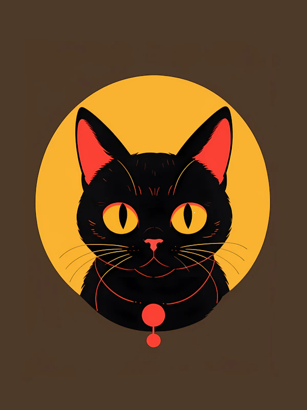 Stylized Black Cat Illustration