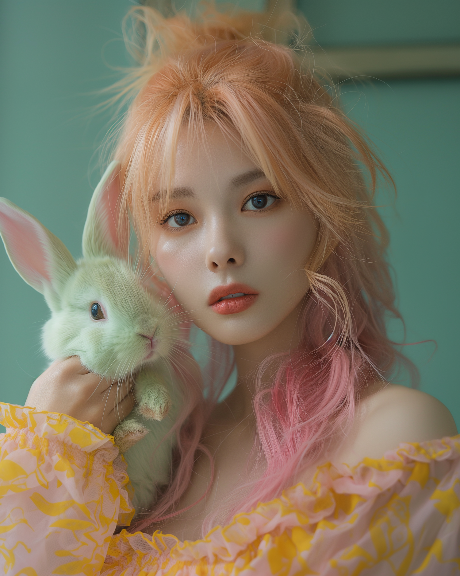 Ethereal Woman with Rabbit