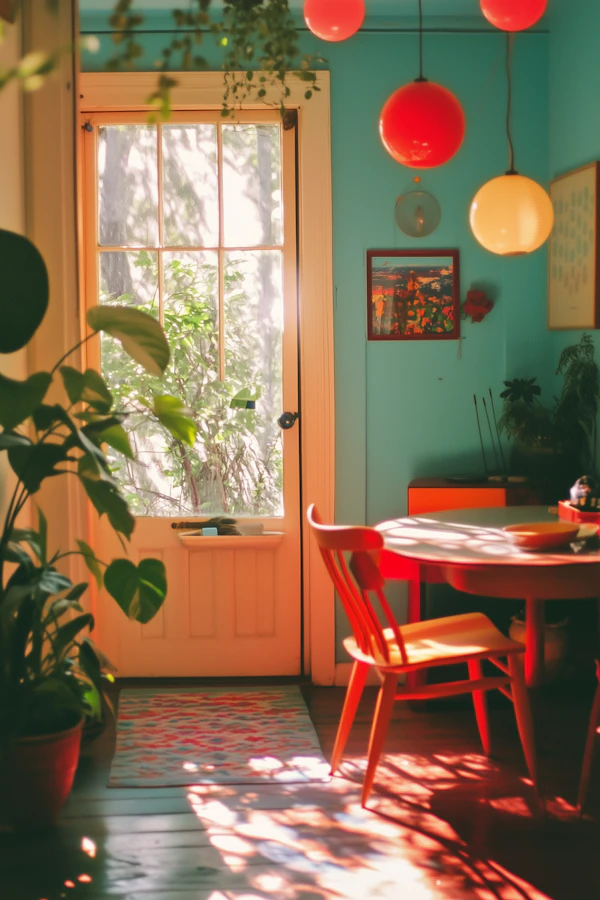 Cozy Interior with Vibrant Colors