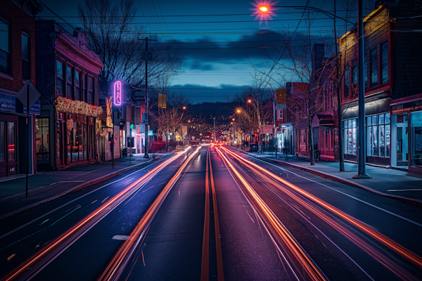 Cinematic Night Street Scene