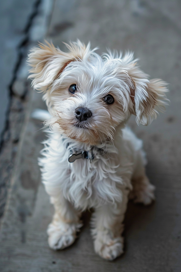 Curious White Shaggy Dog