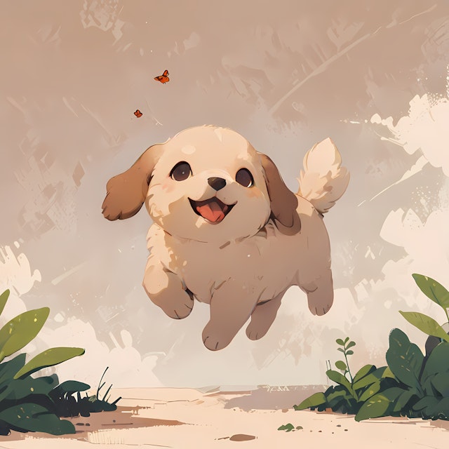 Joyful Puppy Leaping