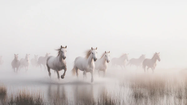 Galloping White Horses