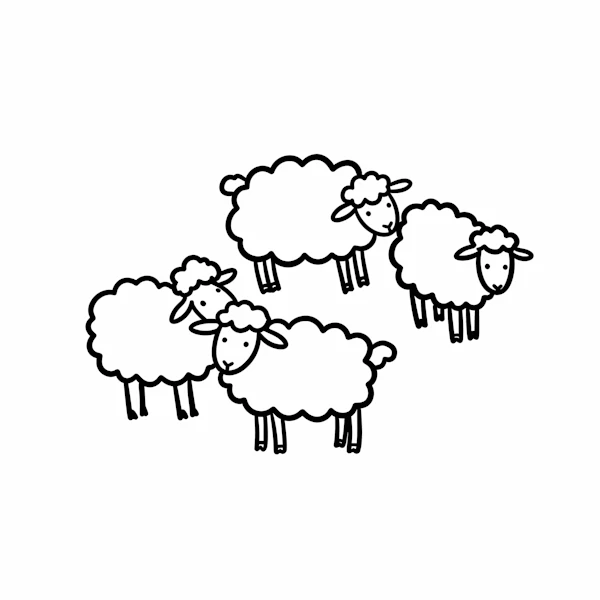 Cartoon Sheep Group