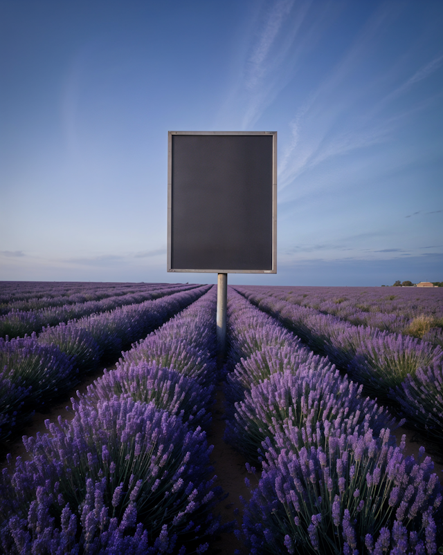 Lavender Field with Billboard