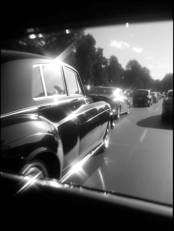 Vintage Car in Motion