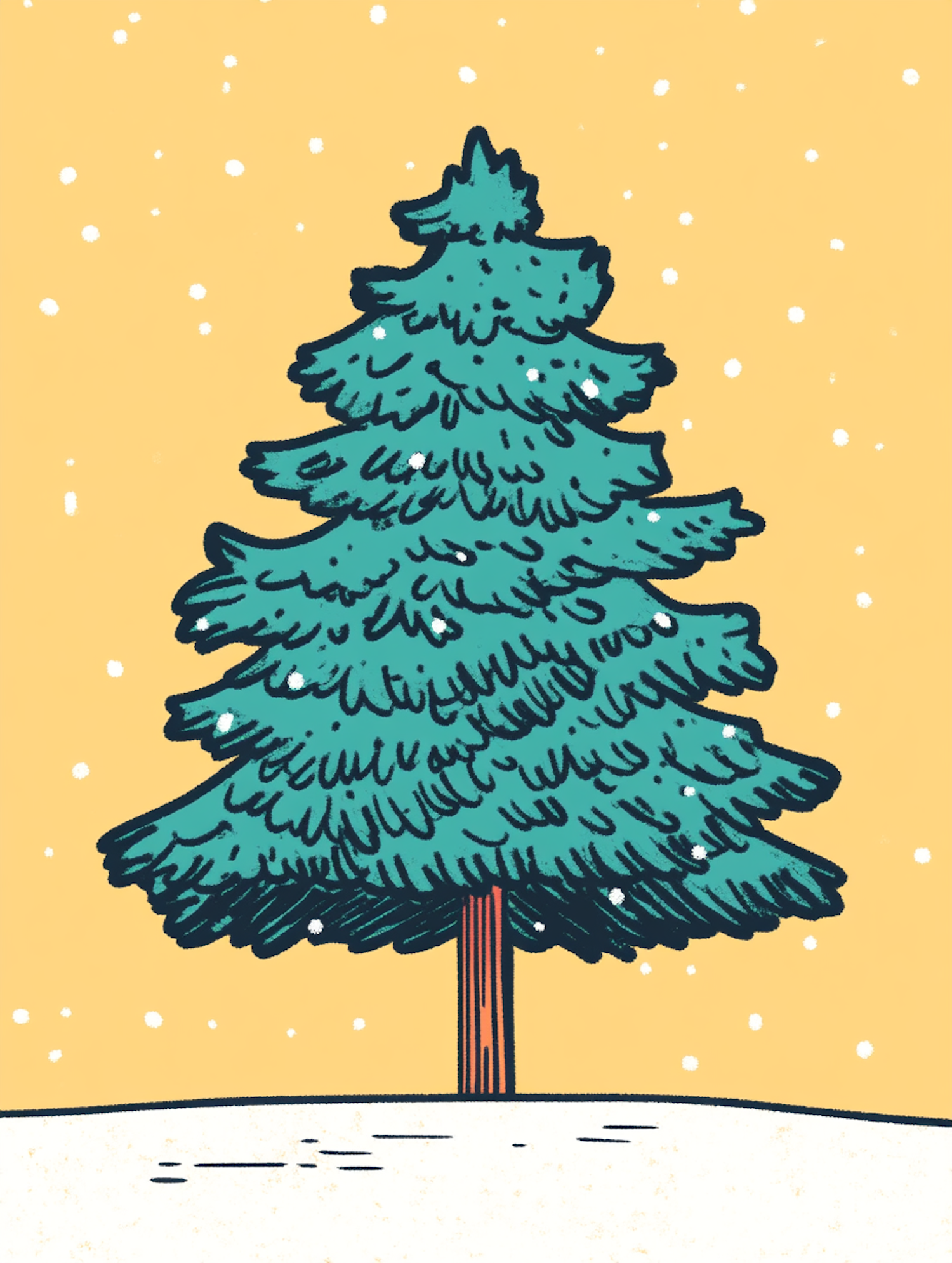 Stylized Evergreen Tree Illustration