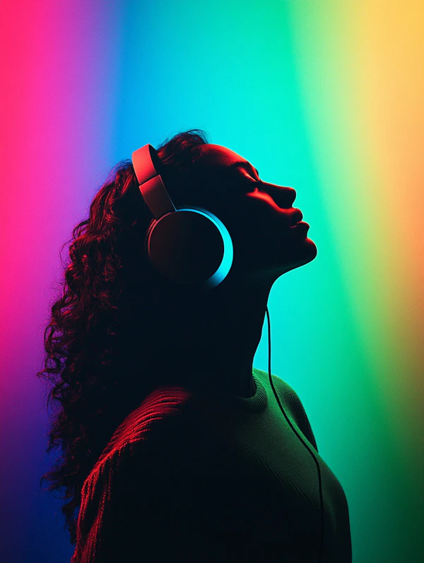 Silhouette with Headphones