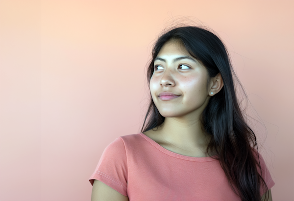 Contemplative Young Woman with Warm Background