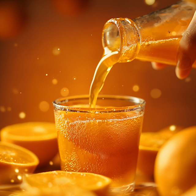 Refreshing Orange Juice Pour