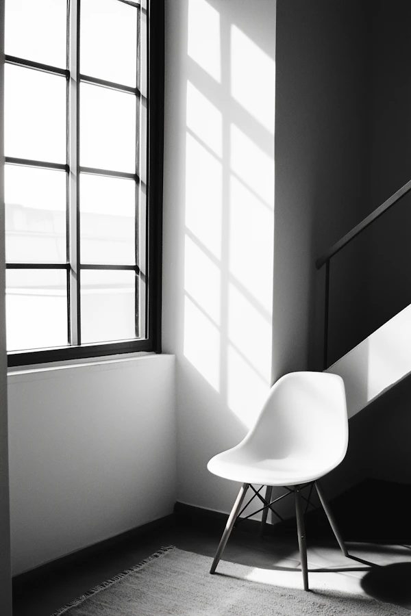 Minimalist Interior with White Chair
