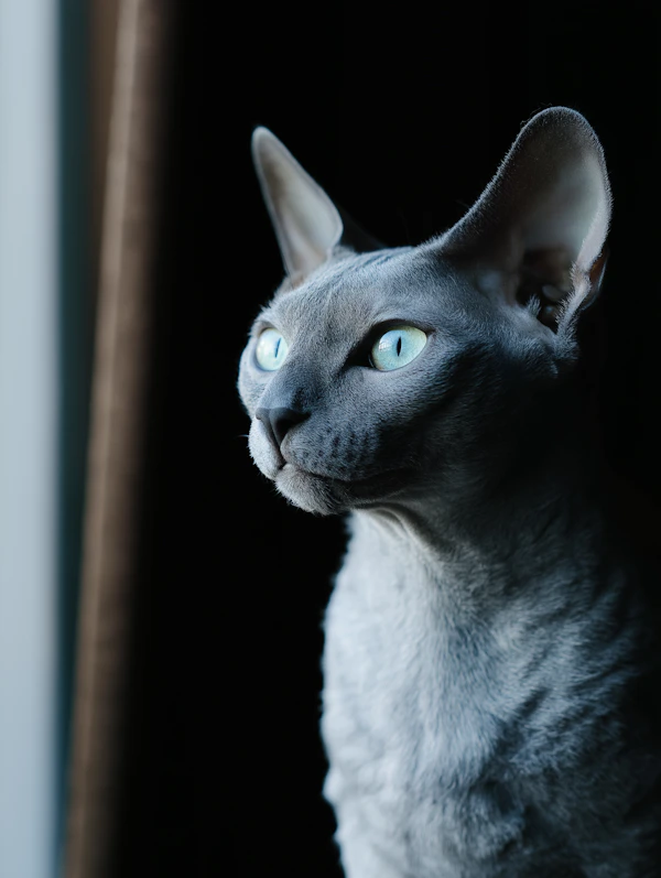 Elegant Gray Cat Close-Up
