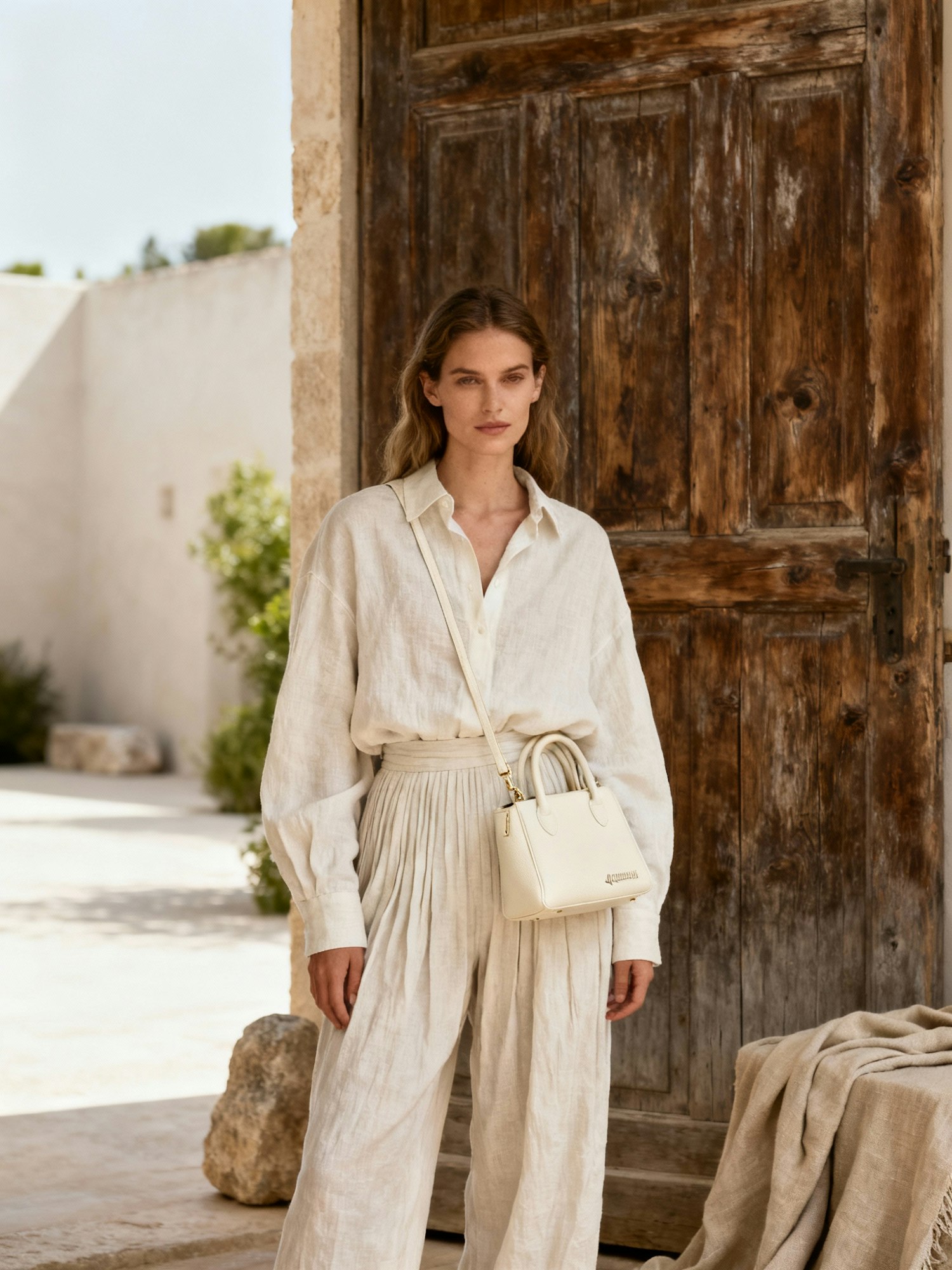 Serene Courtyard Portrait