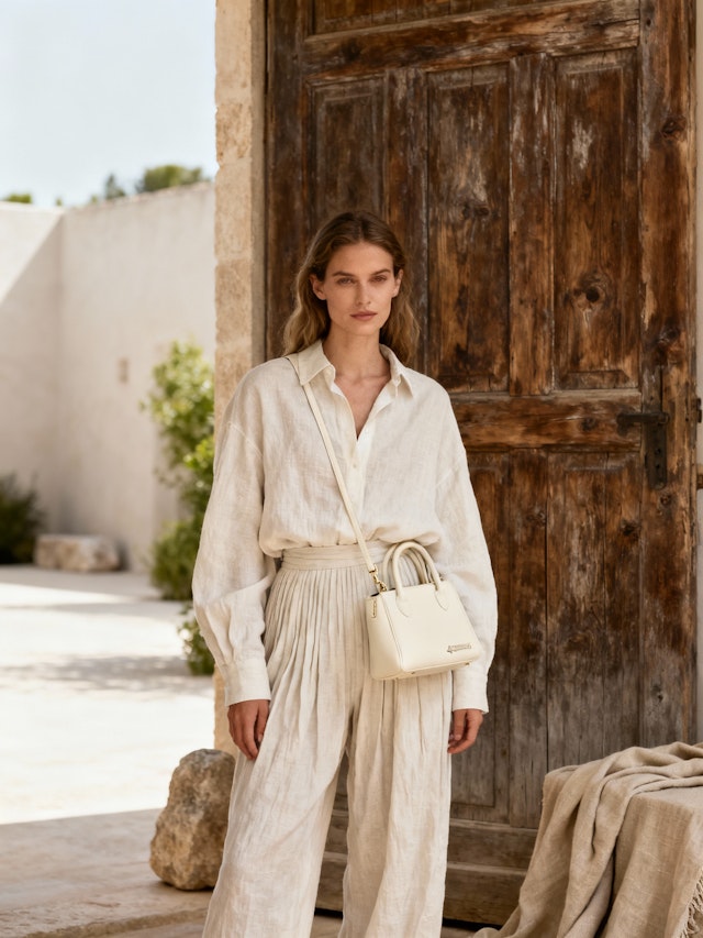 Serene Courtyard Portrait