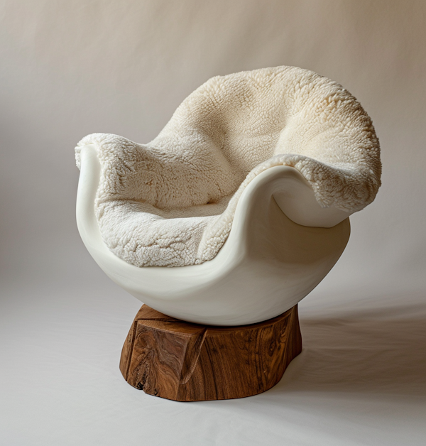 Stylish Modern Armchair with Textured Blanket