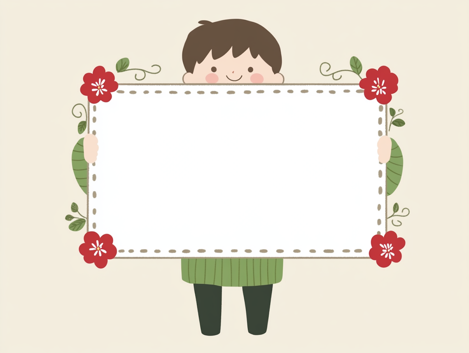 Child with Sign Illustration