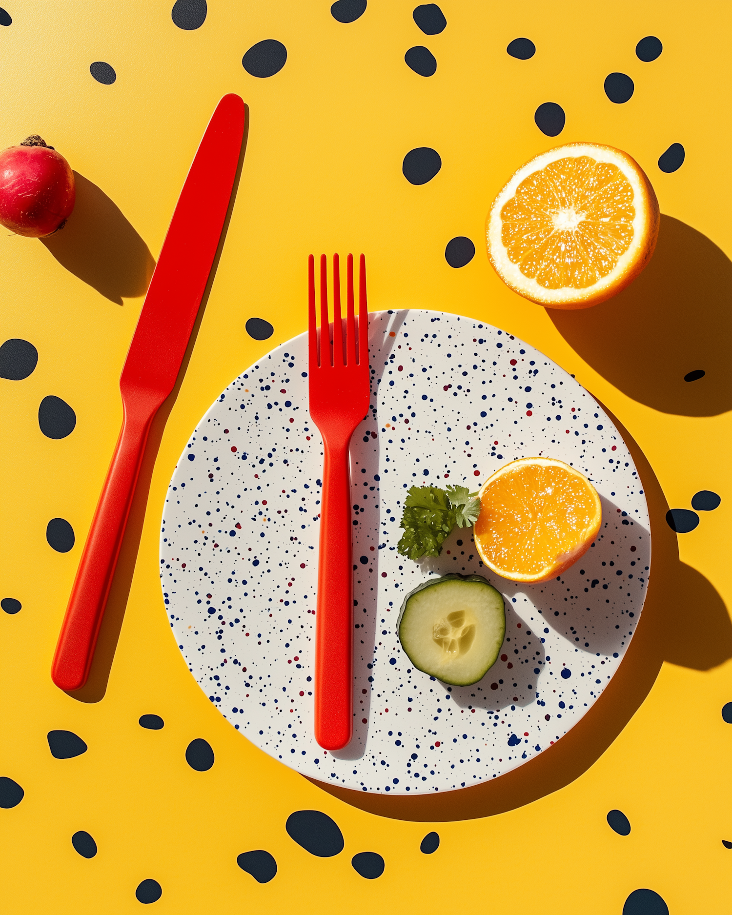 Vibrant Kitchenware and Food Arrangement