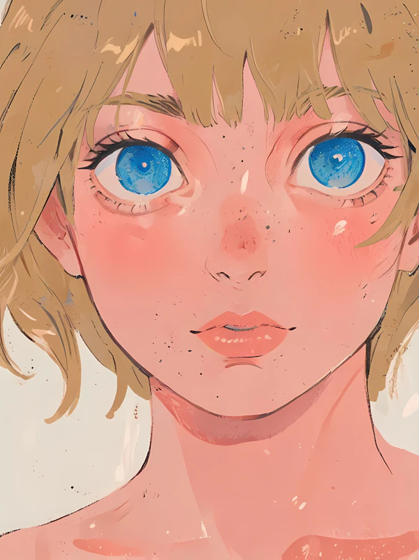 Close-up Illustration of Human Face