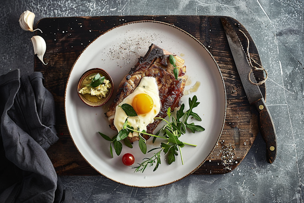 Artisanal Grilled Steak Meal Presentation