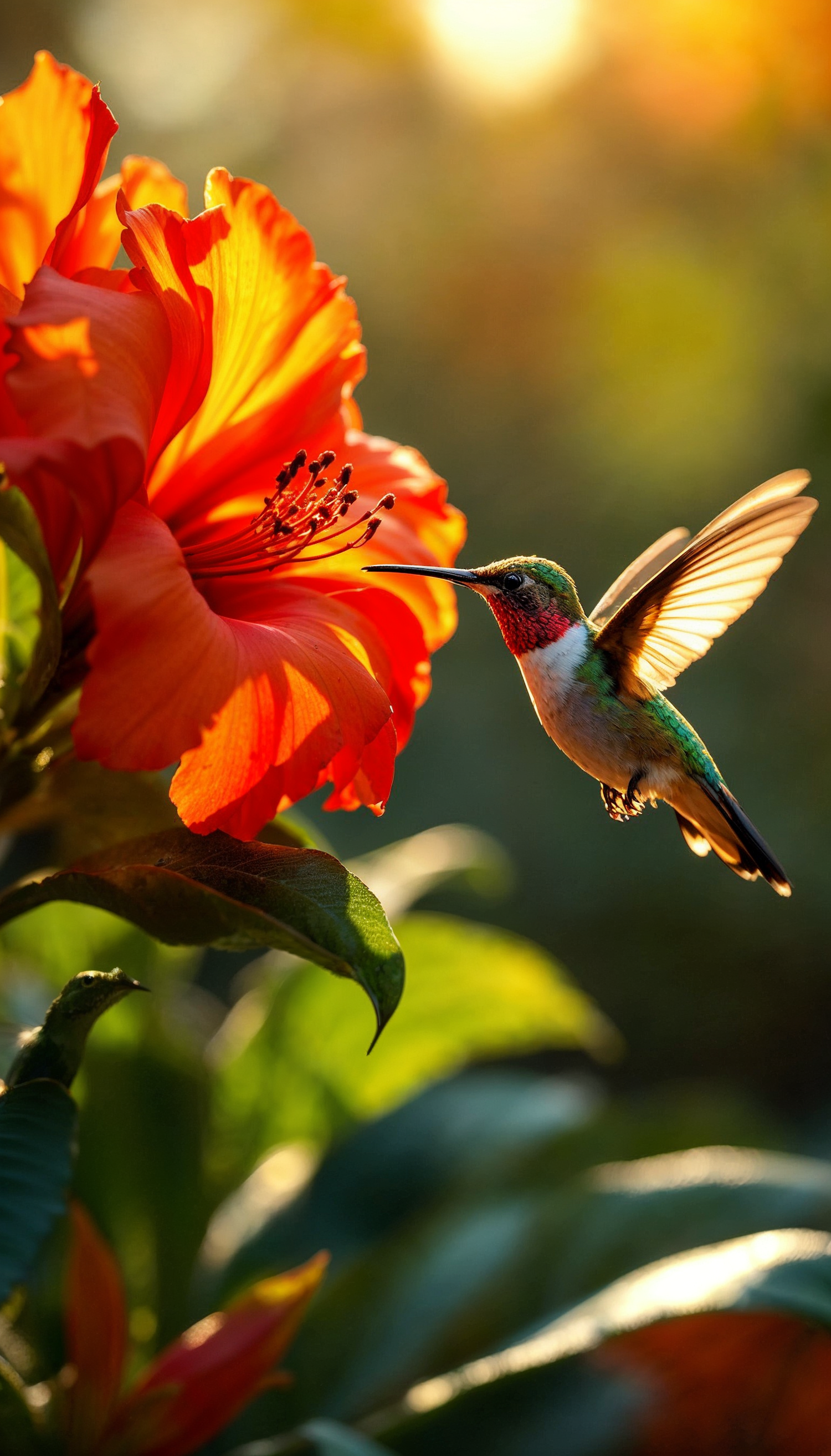 Hummingbird and Flower