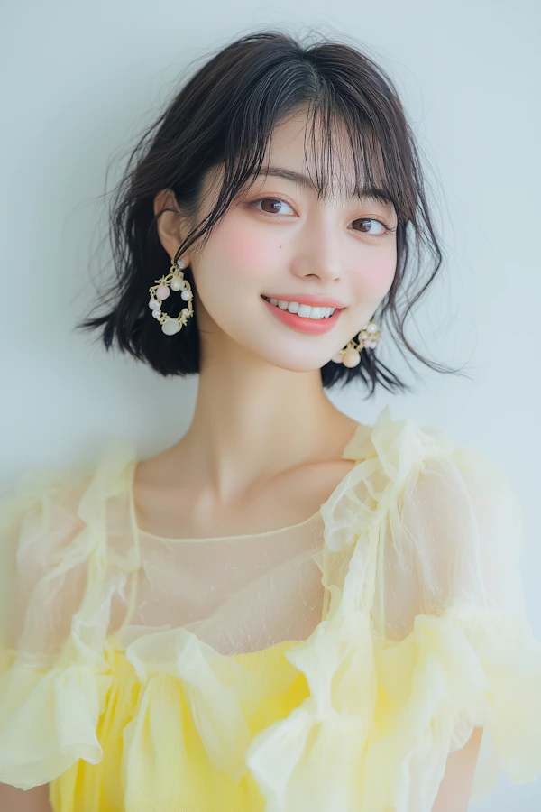 Smiling Woman in Yellow