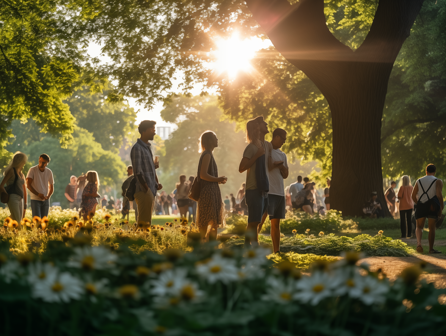 Sunset Serenity in the Daisy Park