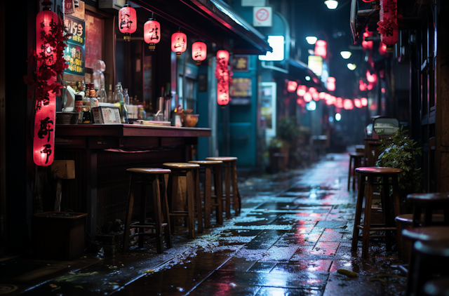 Moody Nightfall on Lantern Street