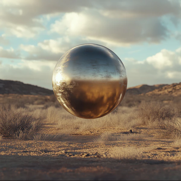 Metallic Sphere in Desert