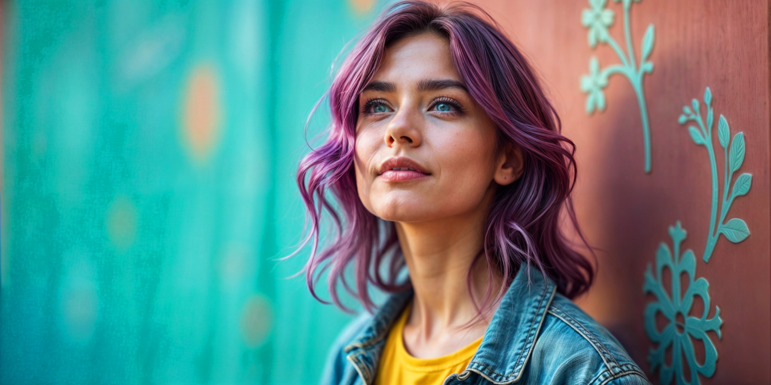 Vibrant Purple Hair Portrait