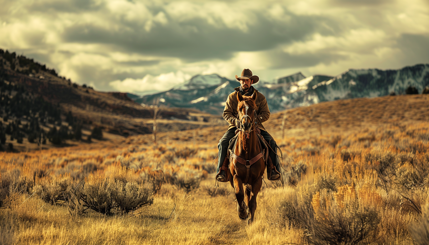 Cowboy Journey Across the Landscape