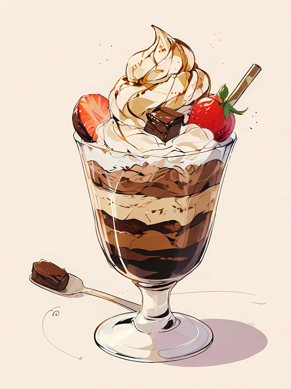 Illustrated Dessert Parfait
