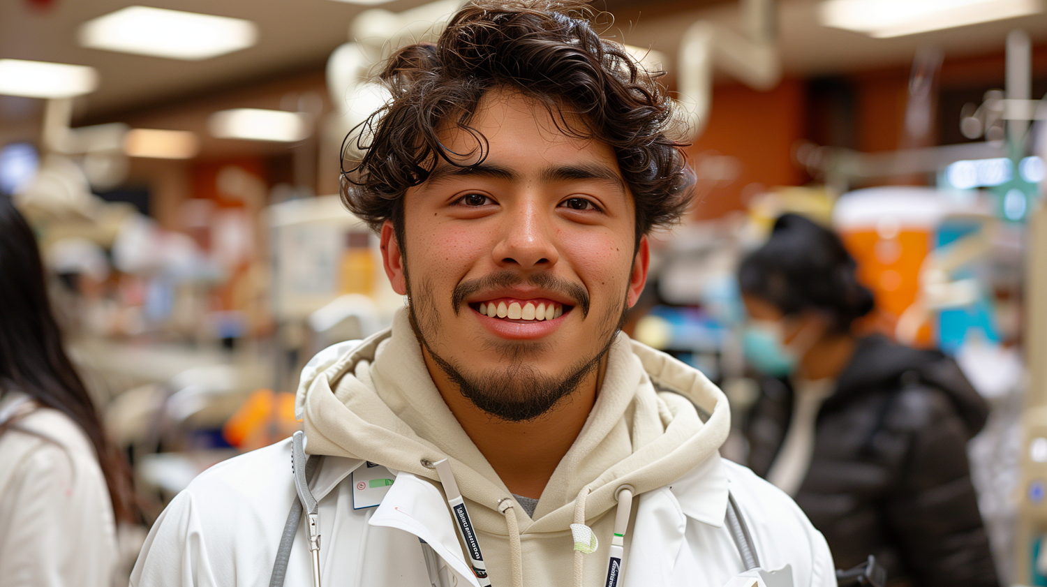 Friendly Young Male with Badges