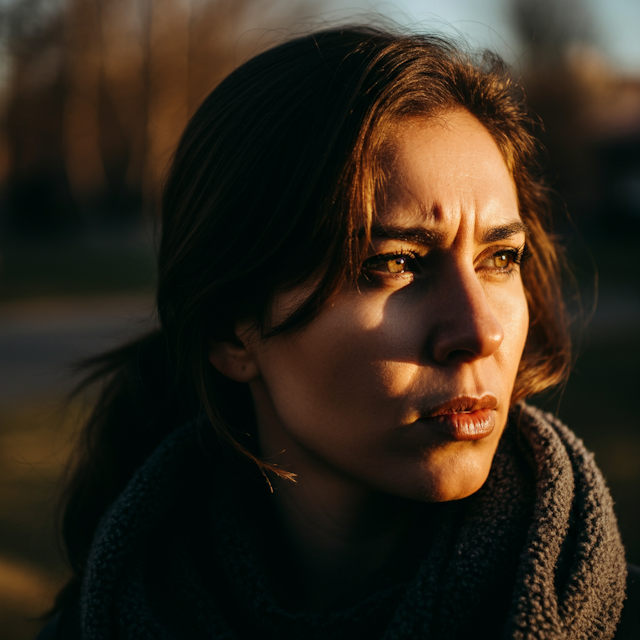 Contemplative Woman in Sunlight