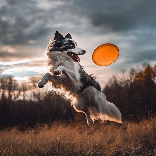 Dog Catching Frisbee