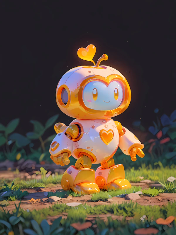 Cartoon Robot Outdoors