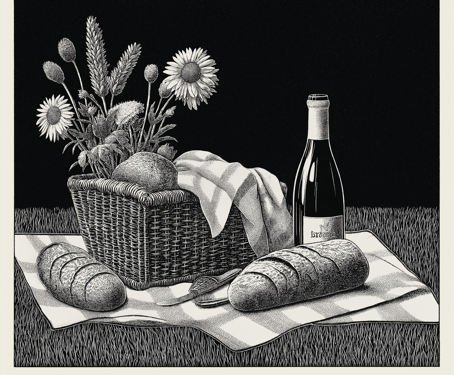 Monochrome Picnic Still Life