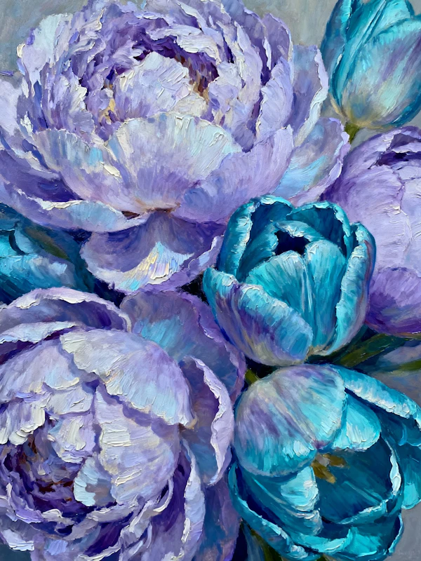 Lavender Peony Painting