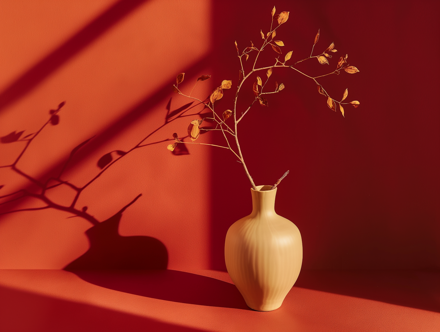 Autumnal Vase and Shadow Play