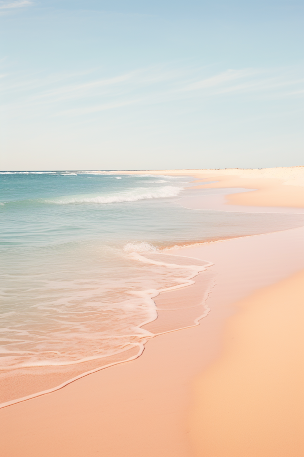 Pastel Dawn on Pink Sand Beach