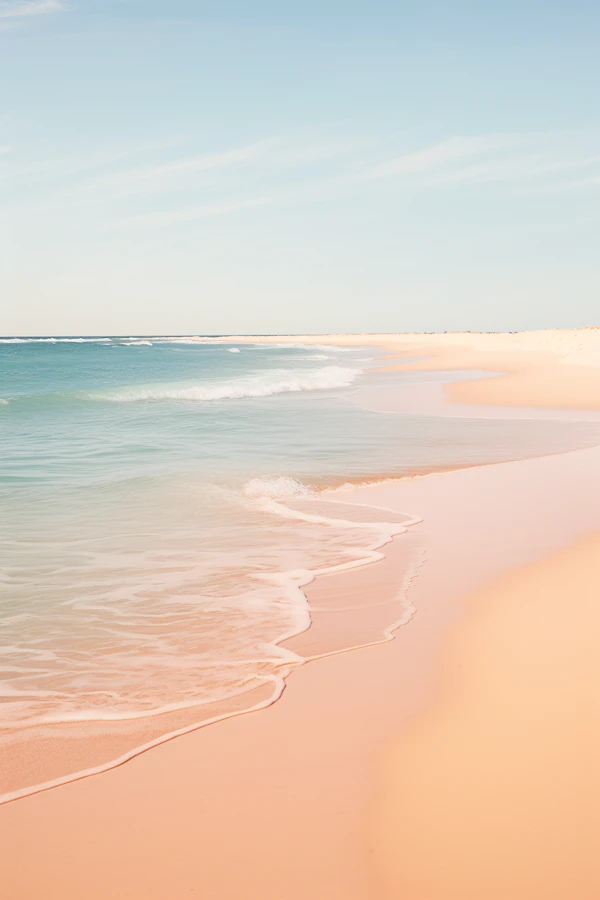Pastel Dawn on Pink Sand Beach