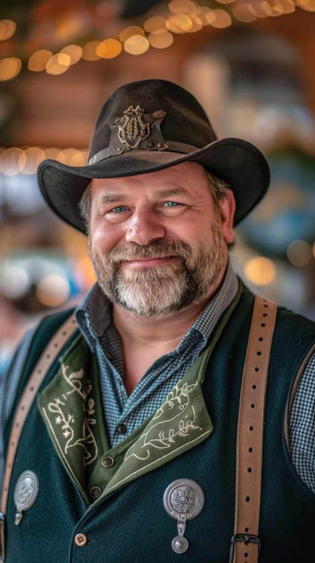 Man in Traditional Bavarian Outfit