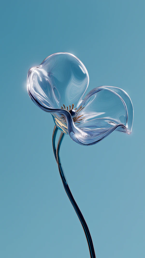 Glass-Like Flower Art