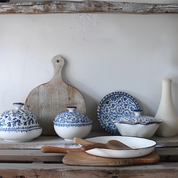 Rustic Kitchen Ceramics Display