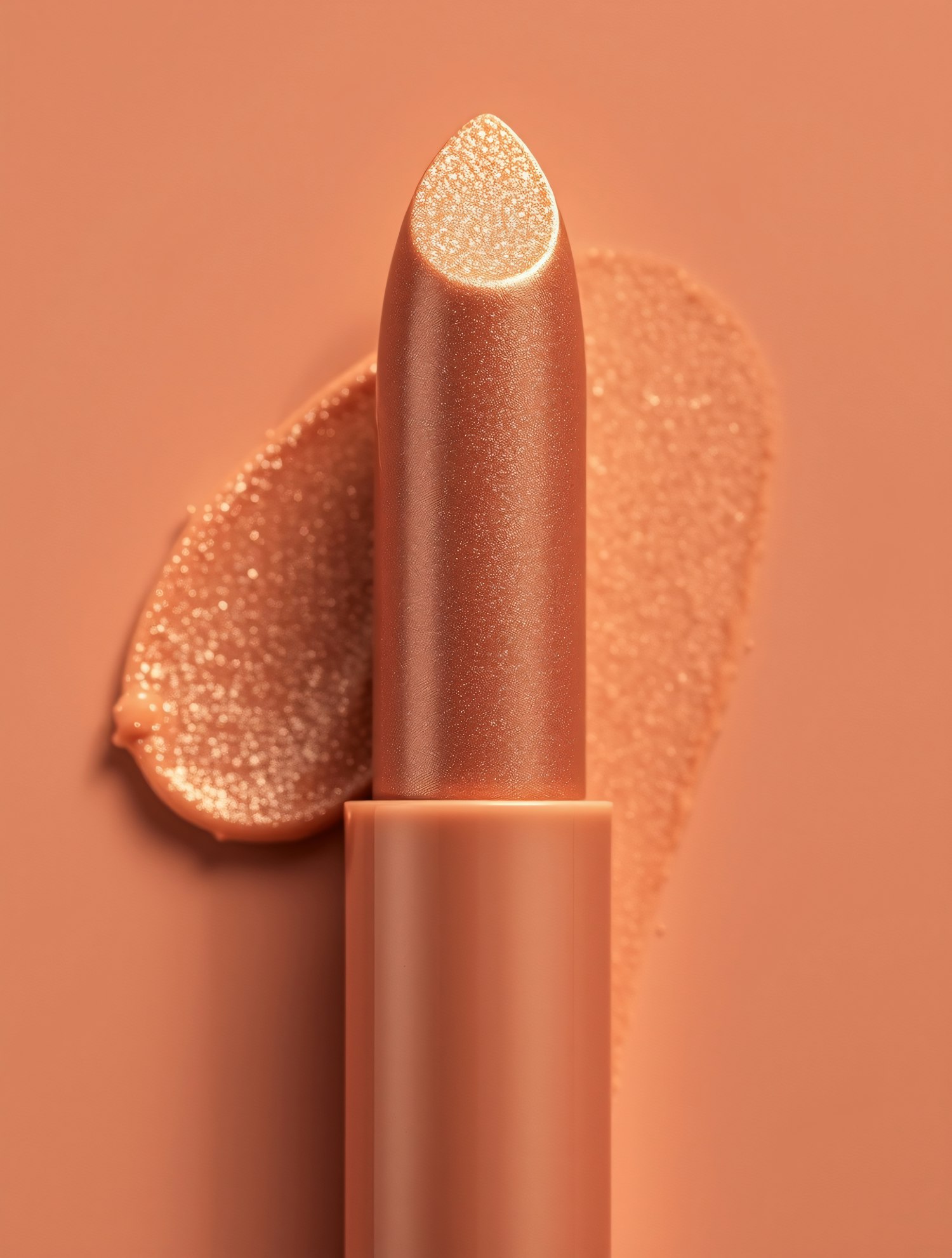 Close-up of Peachy Nude Lipstick