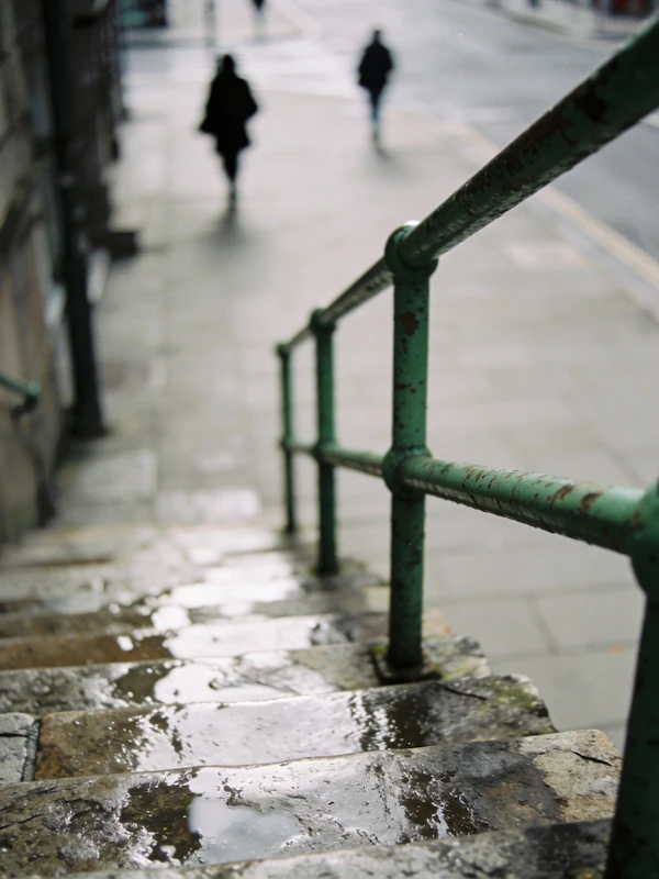 Rainy Urban Staircase