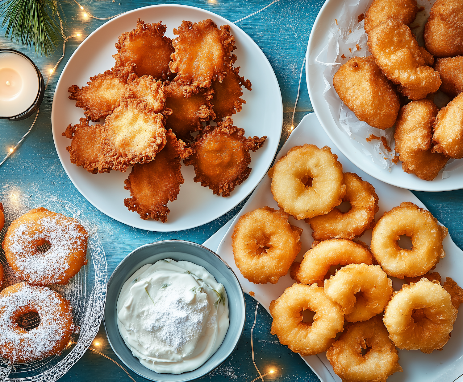 Assorted Fried Pastries with Dip