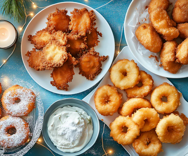 Assorted Fried Pastries with Dip