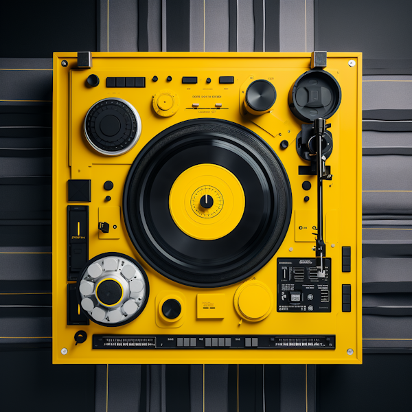 RetroFuturistic Yellow Turntable